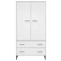 Armario patas de metal OSLO madera maciza blanco 90x55x172,5 cm de vidaXL, Armarios roperos - Ref: Foro24-350990, Precio: 312...