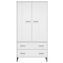 OSLO Kleiderschrank mit Metallbeinen, Massivholz, weiß, 90 x 55 x 172,5 cm von vidaXL, Kleiderschränke - Ref: Foro24-350990, ...