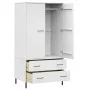 Armario patas de metal OSLO madera maciza blanco 90x55x172,5 cm de vidaXL, Armarios roperos - Ref: Foro24-350990, Precio: 312...