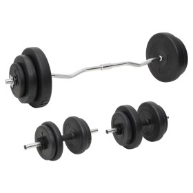 Juego de barras y mancuernas con discos 60 kg