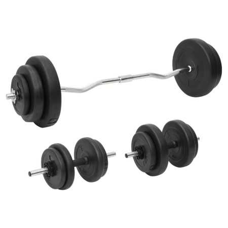 Juego de barras y mancuernas con discos 60 kg de vidaXL, Peso libre - Ref: Foro24-3145025, Precio: 189,33 €, Descuento: %