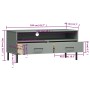 Mueble de TV con patas de metal OSLO madera maciza pino gris de vidaXL, Muebles TV - Ref: Foro24-351025, Precio: 71,91 €, Des...