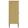 Librería patas de metal OSLO madera maciza marrón 90x35x90,5 cm de vidaXL, Librerías y estanterías - Ref: Foro24-351015, Prec...