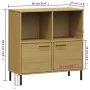 Librería patas de metal OSLO madera maciza marrón 90x35x90,5 cm de vidaXL, Librerías y estanterías - Ref: Foro24-351015, Prec...