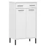 Zapatero con patas de metal OSLO madera maciza pino blanco by vidaXL, Shoe racks and shoe organizers - Ref: Foro24-350987, Pr...
