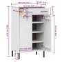 Zapatero con patas de metal OSLO madera maciza pino blanco by vidaXL, Shoe racks and shoe organizers - Ref: Foro24-350987, Pr...