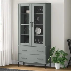 OSLO bookcase metal legs solid gray wood 85x35x172.5cm by vidaXL, Bookcases and shelves - Ref: Foro24-350992, Price: 337,95 €...