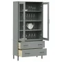 OSLO Bücherregal, Metallbeine, massives graues Holz, 85 x 35 x 172,5 cm von vidaXL, Bücherregale und Regale - Ref: Foro24-350...