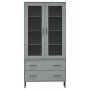 Librería patas de metal OSLO madera maciza gris 85x35x172,5cm