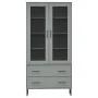 OSLO bookcase metal legs solid gray wood 85x35x172.5cm by vidaXL, Bookcases and shelves - Ref: Foro24-350992, Price: 344,04 €...