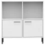 Librería patas de metal OSLO madera maciza blanco 90x35x90,5 cm de vidaXL, Librerías y estanterías - Ref: Foro24-351017, Prec...