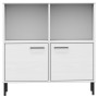 OSLO bookcase metal legs solid wood white 90x35x90.5 cm by vidaXL, Bookcases and shelves - Ref: Foro24-351017, Price: 103,12 ...