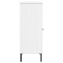 OSLO bookcase metal legs solid wood white 90x35x90.5 cm by vidaXL, Bookcases and shelves - Ref: Foro24-351017, Price: 103,12 ...