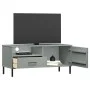 Mueble de TV con patas de metal OSLO madera maciza pino gris de vidaXL, Muebles TV - Ref: Foro24-351022, Precio: 67,14 €, Des...