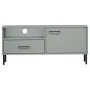 Mueble de TV con patas de metal OSLO madera maciza pino gris de vidaXL, Muebles TV - Ref: Foro24-351022, Precio: 67,14 €, Des...