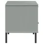 Mueble de TV con patas de metal OSLO madera maciza pino gris de vidaXL, Muebles TV - Ref: Foro24-351022, Precio: 67,14 €, Des...