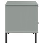 TV-Schrank mit Metallbeinen OSLO aus massivem grauem Kiefernholz von vidaXL, TV-Möbel - Ref: Foro24-351022, Preis: 67,77 €, R...