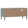 TV-Schrank mit Metallbeinen OSLO aus massivem grauem Kiefernholz von vidaXL, TV-Möbel - Ref: Foro24-351022, Preis: 67,77 €, R...