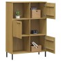 OSLO Bücherregal, Metallbeine, massives braunes Holz, 90 x 35 x 128,5 cm von vidaXL, Bücherregale und Regale - Ref: Foro24-35...