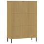 OSLO Bücherregal, Metallbeine, massives braunes Holz, 90 x 35 x 128,5 cm von vidaXL, Bücherregale und Regale - Ref: Foro24-35...