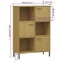 OSLO bookcase metal legs solid brown wood 90x35x128.5cm by vidaXL, Bookcases and shelves - Ref: Foro24-351012, Price: 135,60 ...