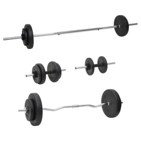 Set of bars and dumbbells with plates 60 kg by vidaXL, free weight - Ref: Foro24-3145027, Price: 227,83 €, Discount: %