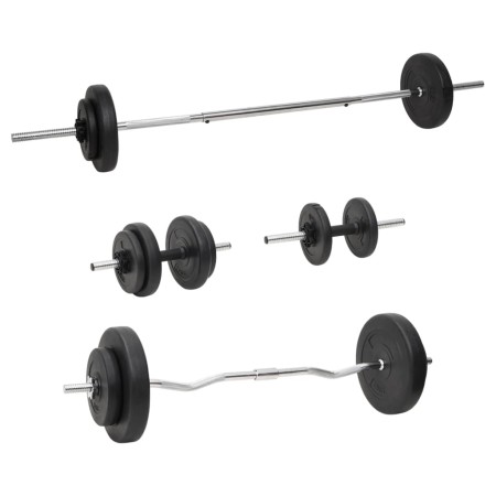 Set of bars and dumbbells with plates 60 kg by vidaXL, free weight - Ref: Foro24-3145027, Price: 220,41 €, Discount: %
