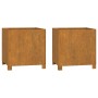 Planters with legs 2 units rusted corten steel 42x40x43 cm by vidaXL, Pots and planters - Ref: Foro24-823681, Price: 105,58 €...