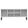 Shoe rack with metal legs OSLO solid wood white 106x35x45 cm by vidaXL, Shoe racks and shoe organizers - Ref: Foro24-350996, ...