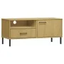 Mueble de TV con patas de metal OSLO madera maciza pino marrón de vidaXL, Muebles TV - Ref: Foro24-351021, Precio: 63,86 €, D...