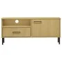 Mueble de TV con patas de metal OSLO madera maciza pino marrón de vidaXL, Muebles TV - Ref: Foro24-351021, Precio: 63,86 €, D...