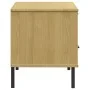 Mueble de TV con patas de metal OSLO madera maciza pino marrón de vidaXL, Muebles TV - Ref: Foro24-351021, Precio: 63,86 €, D...