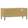 Mueble de TV con patas de metal OSLO madera maciza pino marrón de vidaXL, Muebles TV - Ref: Foro24-351021, Precio: 63,86 €, D...