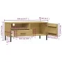 Mueble de TV con patas de metal OSLO madera maciza pino marrón de vidaXL, Muebles TV - Ref: Foro24-351021, Precio: 63,86 €, D...