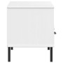 TV-Schrank mit Metallbeinen OSLO aus massivem weißem Kiefernholz von vidaXL, TV-Möbel - Ref: Foro24-351026, Preis: 72,27 €, R...