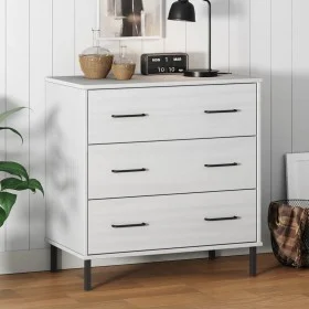 OSLO solid wood sideboard with 3 drawers in white, 77x40x79.5 cm by vidaXL, Drawers - Ref: Foro24-350981, Price: 153,05 €, Di...