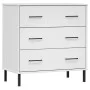 OSLO solid wood sideboard with 3 drawers in white, 77x40x79.5 cm by vidaXL, Drawers - Ref: Foro24-350981, Price: 153,05 €, Di...