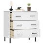 Aparador con 3 cajones OSLO madera maciza blanco 77x40x79,5 cm de vidaXL, Cajoneras - Ref: Foro24-350981, Precio: 155,63 €, D...