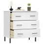 OSLO solid wood sideboard with 3 drawers in white, 77x40x79.5 cm by vidaXL, Drawers - Ref: Foro24-350981, Price: 153,05 €, Di...