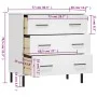 OSLO solid wood sideboard with 3 drawers in white, 77x40x79.5 cm by vidaXL, Drawers - Ref: Foro24-350981, Price: 153,05 €, Di...