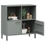 OSLO Bücherregal aus massivem grauem Holz mit Metallbein 90x35x90,5 cm von vidaXL, Bücherregale und Regale - Ref: Foro24-3510...