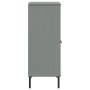 Librería patas de metal OSLO madera maciza gris 90x35x90,5 cm
