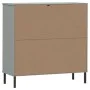 OSLO Bücherregal aus massivem grauem Holz mit Metallbein 90x35x90,5 cm von vidaXL, Bücherregale und Regale - Ref: Foro24-3510...