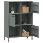 OSLO Bücherregal, Metallbeine, massives graues Holz, 90 x 35 x 128,5 cm von vidaXL, Bücherregale und Regale - Ref: Foro24-351...