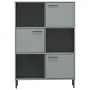 Librería patas de metal OSLO madera maciza gris 90x35x128,5cm de vidaXL, Librerías y estanterías - Ref: Foro24-351013, Precio...