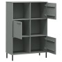 OSLO Bücherregal, Metallbeine, massives graues Holz, 90 x 35 x 128,5 cm von vidaXL, Bücherregale und Regale - Ref: Foro24-351...