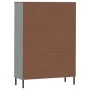 Librería patas de metal OSLO madera maciza gris 90x35x128,5cm de vidaXL, Librerías y estanterías - Ref: Foro24-351013, Precio...