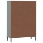 OSLO Bücherregal, Metallbeine, massives graues Holz, 90 x 35 x 128,5 cm von vidaXL, Bücherregale und Regale - Ref: Foro24-351...
