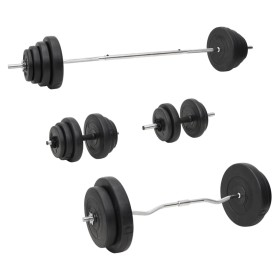 Set of bars and dumbbells with plates 120 kg by vidaXL, free weight - Ref: Foro24-3145031, Price: 416,74 €, Discount: %