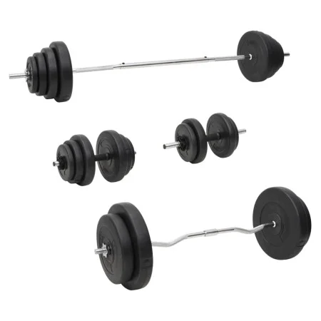 Juego de barras y mancuernas con discos 120 kg de vidaXL, Peso libre - Ref: Foro24-3145031, Precio: 358,67 €, Descuento: %